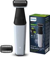 PHILIPS BG3007/01, Body Groomer, Sensitive Skin, Patented Pearl Tips Trimmer 40 min  Runtime 1 Length Settings(Grey)