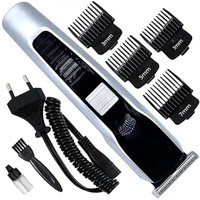 RACCOON Hair Trimmer AT-538 Beard and Hair Clipper Fully Waterproof Trimmer 60 min  Runtime 5 Length Settings(Silver)