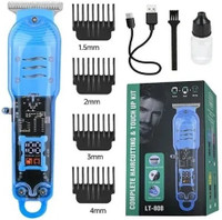 RACCOON Rechargeable Hair Clipper for Beard, Face & Body Hair Trimmers Electric Shaving Fully Waterproof Trimmer 90 min  Runtime 4 Length Settings(Blue)