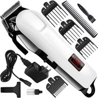 RACCOON Digital Professional Hair Clipper, Adjustable Blade Clipper, Hair Trimmer Shaver Fully Waterproof Trimmer 180 min  Runtime 5 Length Settings(White, Black)