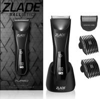 Zlade Body Trimmer for Men, Suitable for Beard, Body, Head and Pubic Hair - (Waterproof | Silicon Grip | Detachable Ceramic Blades) Fully Waterproof Body Groomer 120 min  Runtime 5 Length Settings(Black)
