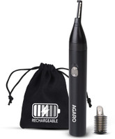 AGARO Nose & Ear Hair Trimmer, Eyebrow Trimming, Rechargeable, Stainless Steel Blade, Trimmer 120 min  Runtime 1 Length Settings(Black)