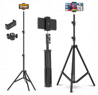 NAFA Lightweight & Portable 7 Feet Long Tripod Stand with Adjustable Clip Holder Tripod(Black, Supports Up to 2000 g)