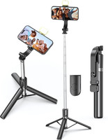 NAFA 66-Inch Tripod with Flashlight, Adjustable Stand for Camera & Smartphone Tripod(Black, Supports Up to 1000 g)