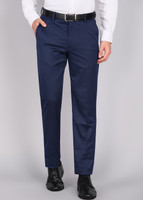 LOUIS PHILIPPE Formal Flat Front Slim Fit Men Blue Trousers