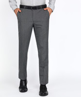 PARK AVENUE Slim Fit Men Grey Trousers