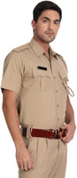 Uniformer Men Solid Formal Khaki Shirt