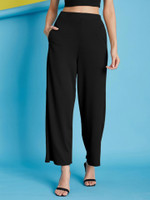 Selvia Relaxed Women Black Trousers