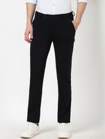 PETER ENGLAND Skinny Fit Men Black Trousers
