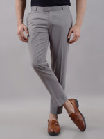 VILLAIN Slim Fit Men Grey Trousers