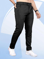 INDICLUB Slim Fit Men Black Trousers