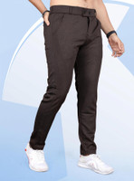 INDICLUB Slim Fit Men Brown Trousers