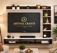 Artival Crafts Triple Side TV Cabinet for Bedroom in 32 inch Engineered Wood TV Entertainment Unit(Finish Color - Brown & White, DIY(Do-It-Yourself))