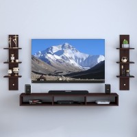 Home wood Engineered Wood TV Entertainment Unit(Finish Color - brown, DIY(Do-It-Yourself))