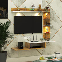 FURNIWUD Engineered Wood TV Entertainment Unit(Finish Color - Gaintwood/White, DIY(Do-It-Yourself))