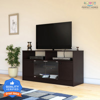 Flipkart Perfect Homes Phonox Engineered Wood TV Entertainment Unit(Finish Color - Melamine Dark Flowery Wenge SIB, Knock Down)