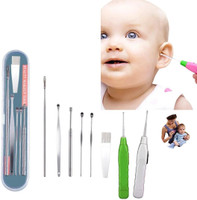 HEXIKA Ear wax Remover with LED Flashlight Earpick 2 pack + Ear Wax Cleaner Kit