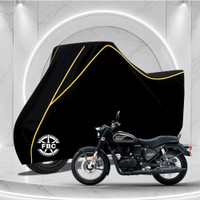 FBC Waterproof Two Wheeler Cover for Royal Enfield(Classic 350, Black, Yellow)