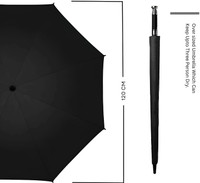 harimart Long Handle umbrella 47 inch Auto open Umbrella(Black)