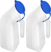 KAPGGRILA Portable Male and Female Urinal Pot, Medical Collection Container Pack Of 2 Urine Pot(1000 ml White)
