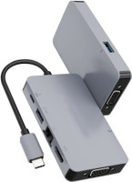 Vaku Luxos Ultron Rage 6IN1 USB-C 3.1 with PD, VGA + Ethernet + 4K Spport HDMI & 3.0 USB Adapter(Grey)
