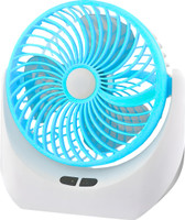 JY SUPER Cordless Comfort Portable Rechargeable Fan with 4-Hour Battery & Study Light 1880 BLU msdf USB Fan(Blue)