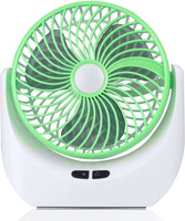 Ampeva High-Speed 4000mAh Rechargeable Table Fan with LED Light, Portable Fan, USB Fan, USB Battery Powered Quiet Personal Fan, 3 Speed For Office, Home, Kitchen USB Fan(Green)