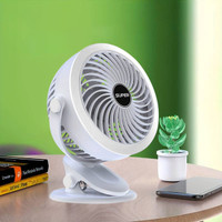 PYXBE Portable Clip on Fan(RECHARGEABLE PORTABLE USB FAN),360° Rotate Personal Mini Fan,Home,Office,3 Speed Portable Clip on Fan,7 Inch Powerful USB Table Fan Rechargeable Fan(White)