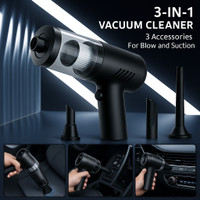 Nathan 3 IN 1 Portable Vacuum Cleaner For Car & Home, High Power & Wireless Cleaner Car Vacuum Cleaner with 2 in 1 Mopping and Vacuum, Reusable Dust Bag(Black)