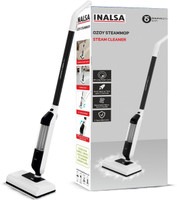Inalsa Ozoy Steam Mop Multi Purpose Steam Cleaner|2 Mop Cloth & Carpet Slider|Rugs Hand-held Vacuum Cleaner(Pearl White / Black)