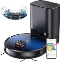 ILIFE T10s Self Emptying Robot Vacuum And Mop Robotic Floor Cleaner with 2 in 1 Mopping and Vacuum, Anti-Bacterial Cleaning, Reusable Dust Bag (WiFi Connectivity, Google Assistant and Alexa)(Black)