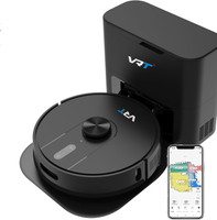 VRT MT-900 Smart LiDAR Robot Vacuum with Auto Dust Disposal – 6000Pa, Voice Control Robotic Floor Cleaner with 2 in 1 Mopping and Vacuum, Anti-Bacterial Cleaning (WiFi Connectivity, Google Assistant and Alexa)(Black)