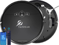 TriSpear Intelligent Robot Vacuum Cleaner - 2500Pa Suction 3-in-1 Sweep, Wet & Dry Mop, Robotic Floor Cleaner (WiFi Connectivity, Google Assistant and Alexa)(Midnight Black)