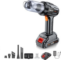 psw Cordless Portable Car Vacuum Cleaner With Battery Cordless Vacuum Cleaner with 2 in 1 Mopping and Vacuum(Black)