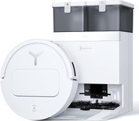 ECOVACS T50 Pro Omni Black Robotic Floor Cleaner with 2 in 1 Mopping and Vacuum, Anti-Bacterial Cleaning, Reusable Dust Bag (WiFi Connectivity, Google Assistant and Alexa)(White)