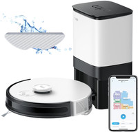 TP-Link Tapo RV30 plus Robotic Floor Cleaner with 2 in 1 Mopping and Vacuum, Reusable Dust Bag, Swappable Battery (WiFi Connectivity, Google Assistant and Alexa)(White)