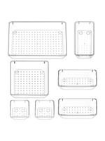 SOCHEP Desk Drawer Organizer Set Dresser Bathroom Vanity Cosmetic Makeup Trays For Kitchen Gadgets, Office Accessories Vanity Box(Transparent)