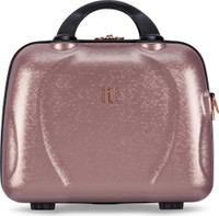 It Luggage Sparkle Pink 13.8 Inches Fashion Handbag for Women Hardsided Make up Box Cosmetic Bag Vanity Box(Pink)