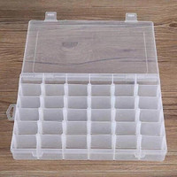 YAARA ENTERPRISE 36 Grids Clear Plastic Storage Box with Adjustable Dividers Organizer Pills Drugs Earrings Bead Jewelry Small Storage Box Case.(Pack of 1 ) 36 Grids Clear Plastic Storage Box Vanity Box(Clear)