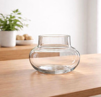 AYUTAS Glass Pot for 3 Layer Lucky Bamboo, Money Plant Bowl, Round Shape Planter Glass Vase(4 inch, Clear)