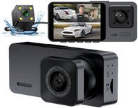 GOSTO WiFi 3 Channel 3-Inch Screen, Night Vision, G-Sensor, Parking Monitor 3.3 Sports & Action Camera(Black)