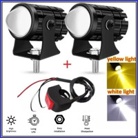 AutoPowerz Mototrcycle Mini Yellow/White LED Fog Light 40 Watt Universal for all Bikes Fog Lamp Motorbike LED (9 V, 40 W)(Universal For Bike, Pack of 2)
