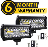 Flipkart SmartBuy New 40 Led 7 inch Fog Light Triple Row Flood Spot Combo Beam Driving Lamp Bar Fog Lamp Car, Motorbike LED (12 V, 80 W)(Universal For Bike, Pack of 2)