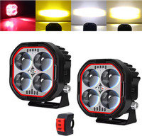 Rhtdm 4 LED Waterproof Projector Beam Light Original Fog Lamp for Bike Car Fog Lamp Bus, Car, Motorbike, Truck, Van LED (12 V, 49 W)(Universal For Bike, Universal For Car, Pack of 3)