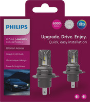 PHILIPS 11342U2500 Ultinon Access H4/H19 direct-fit 6000K Cool White headlight bulb Headlight Car LED (12 V, 20 W)(Universal For Car, Pack of 2)