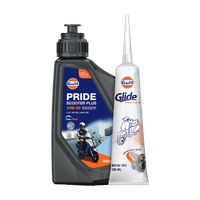 Gulf PRIDE SCOOTER ENGINE OIL (800 ML) + GLIDE GEAR OIL (120 ML) COMBO 4-AT | API SN, JASO MB Engine Oil + 80W90 API GL-4 GEAR OIL | COMBO Scooter Synthetic Blend Engine Oil(0.92 L, Pack of 2)