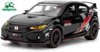 ARNIYAVALA 1/32 scale Honda Civic Type-R Diecast Toy Vehicle Metal Pull Back Model Car(Black)