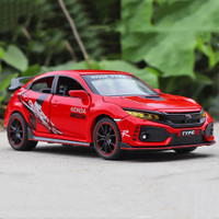 DUWOL 1 :32 Honda Civic Type-R Metal car Toy Open Door with Light Music multicolor(Red, Pack of: 1)