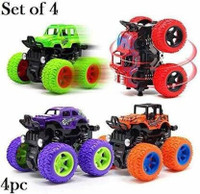 BVM GROUP Unbreakable cars toys for boys Mini Monster Trucks 4wd Friction Powered Cars for Kids Big Rubber Tires Baby Boys Super Cars Blaze Truck Children Gift Toys mini rock truck monster 4 Wheel Drive Vehicles for Toddlers (Multicolor(Multicolor, Pack of: 4)
