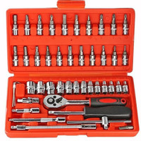 ravya enterprises 46 in 1 Pcs Tool Kit | Socket Wrench Set, Spanner Set & Screwdriver Kit Vehicle Tool Kit